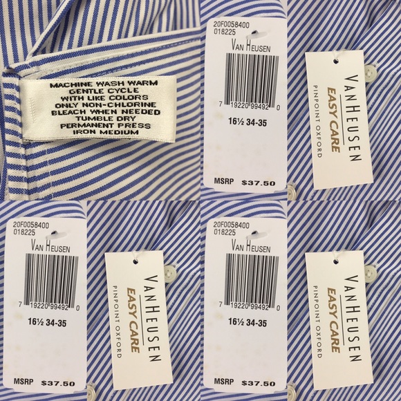 Van Heusen NWT Men’s Long Sleeve Shirt Size 16 1/2 - Picture 8 of 8